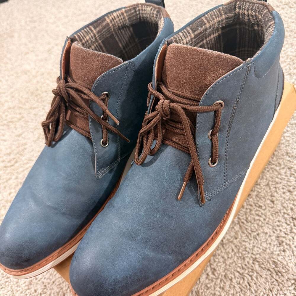 Ferro Aldo Houston Chukka Boots Blue‎ Nubuck Lace Up Men’s Size 11 EUC